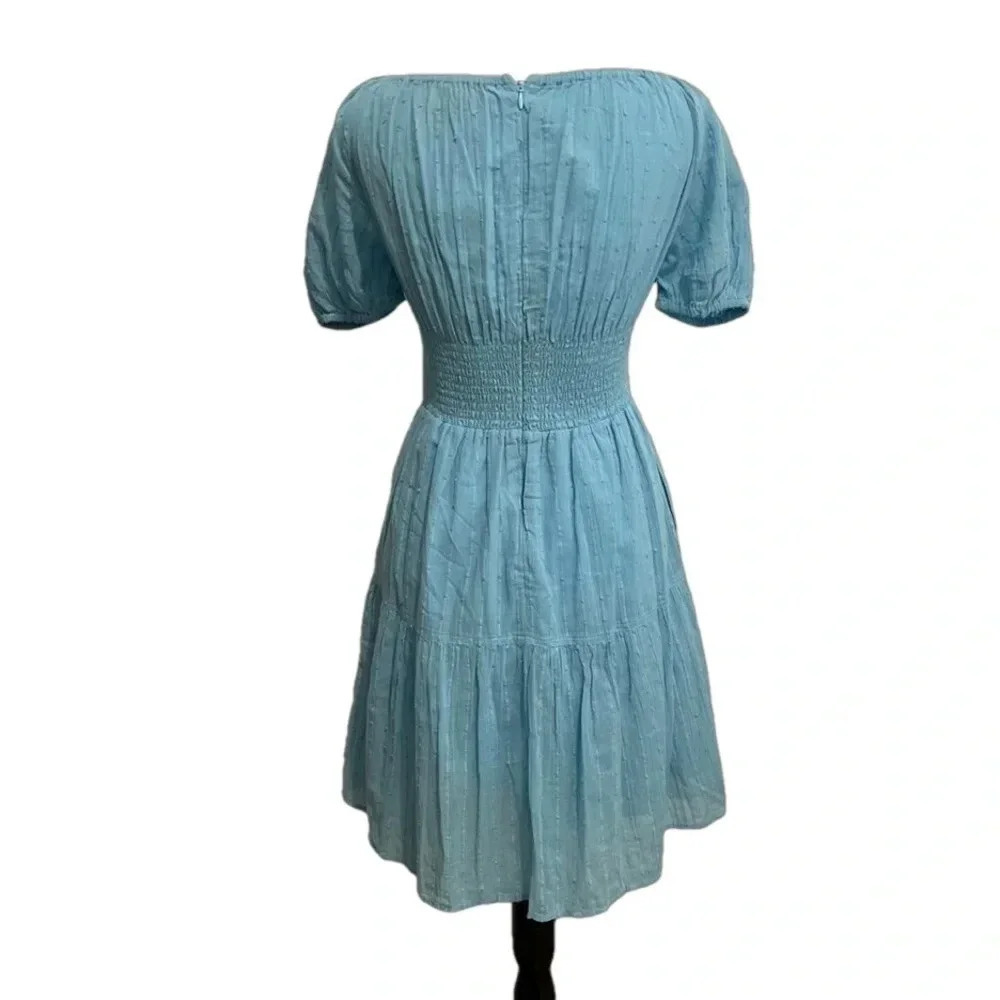 NWT! Never a Wallflower Coco Short Sleeve Dress. Air Stripe (light blue). XS - Picture 5 of 10
